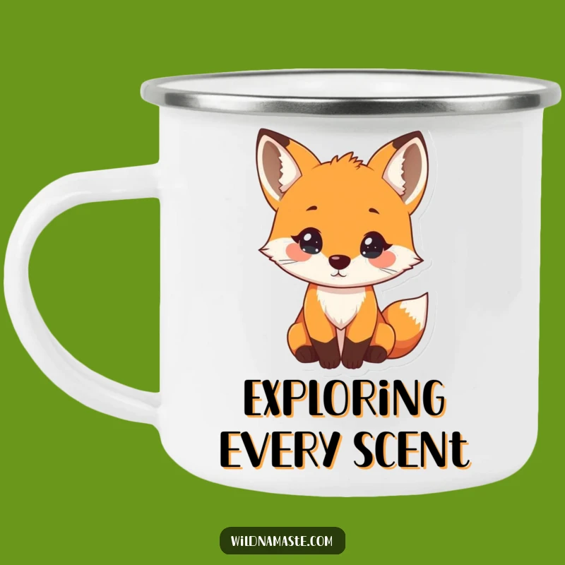 Funny Curious Fox Camping Mug: Explore with Humor on Your Adventures
