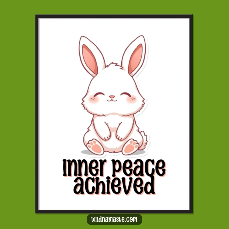 Funny Bunny Zen Digital Art Print: Instant Peace for Your Walls
