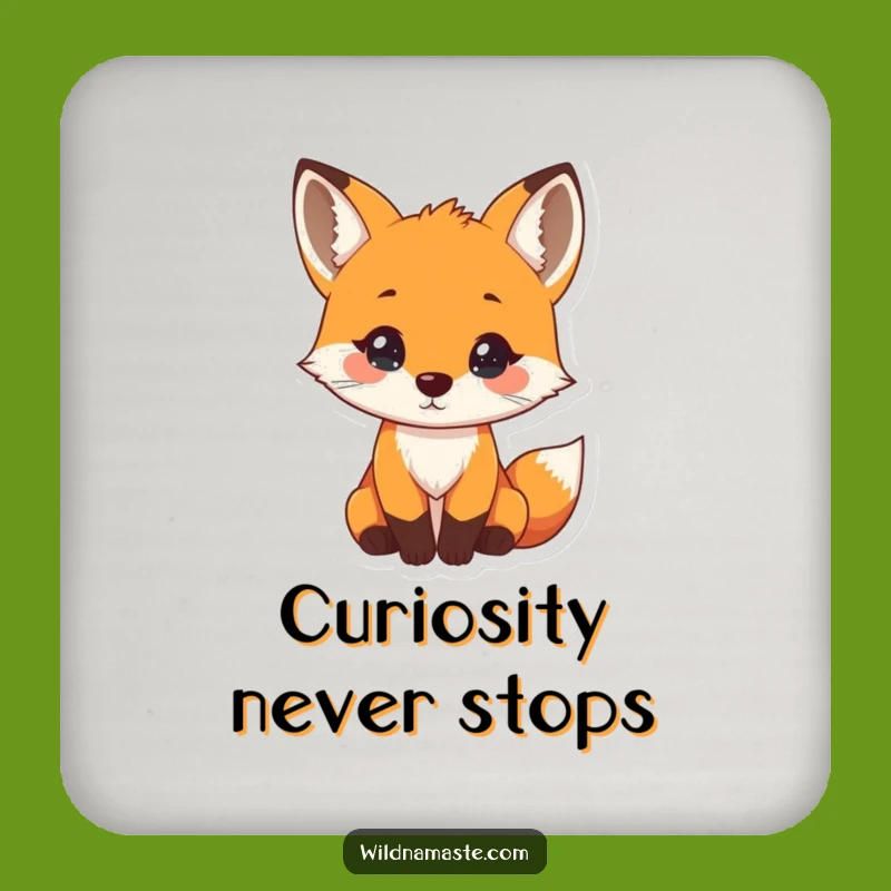 Funny Curious Fox Drink Coaster: Protect Surfaces with This Whimsical Art