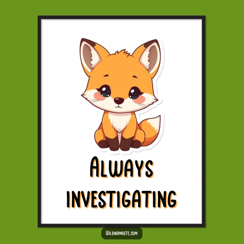 Funny Curious Fox Poster: Decorate with Whimsy and Intrigue