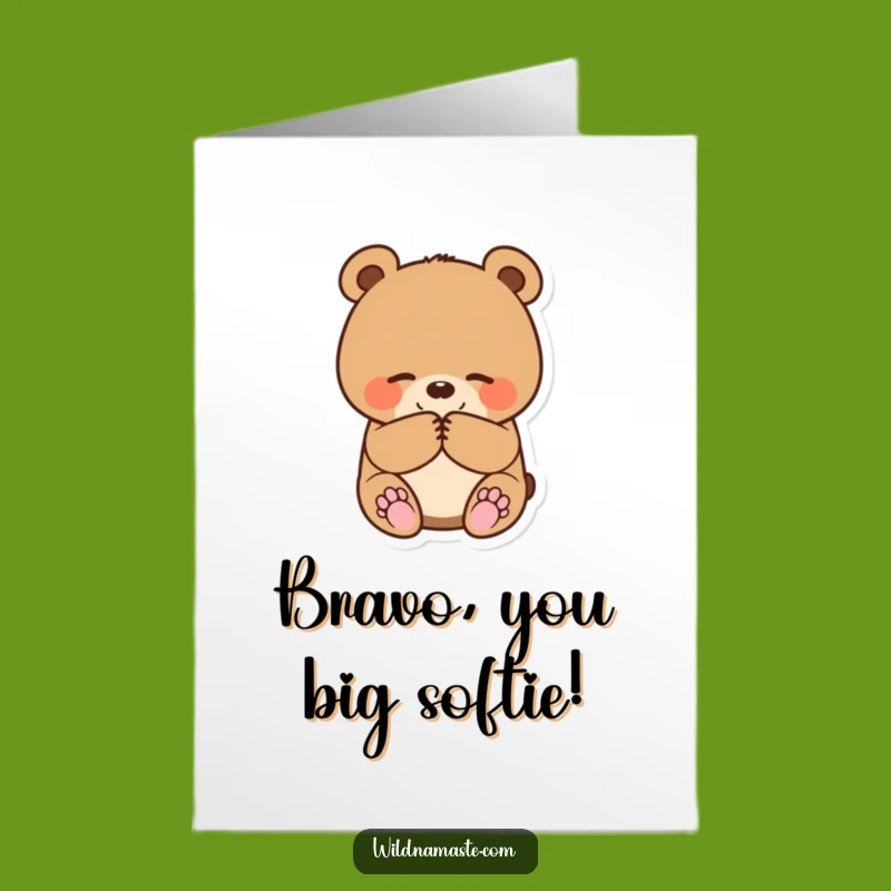 Free Printable Congrats Card: Happy Bear Cub Bow - Downloadable Gift!