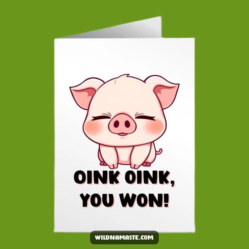Free Printable Congrats Card: Joyful Piglet Bend - Downloadable Gift!