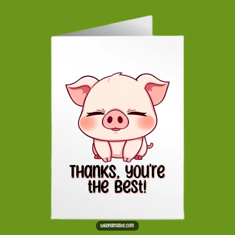 Free Printable Thank You Card: Grateful Piglet Bend - Downloadable Gift!