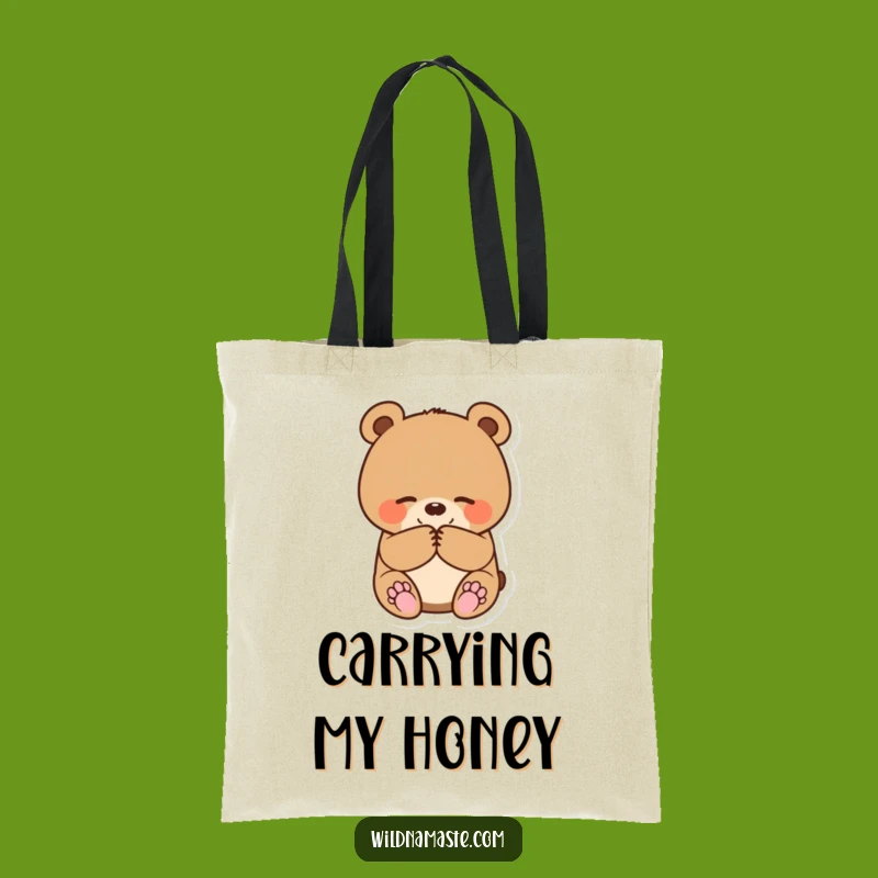 Funny Bear Cub Bowing Tote Bag: Carry Your Essentials with This Charming Animal Bag